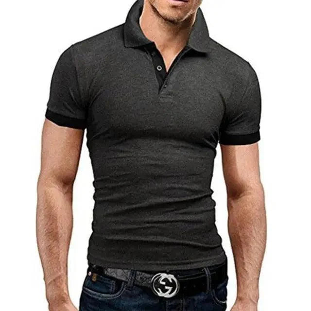 Mens Summer Polo Shirt Casual Business Short Sleeve Luxury Tee