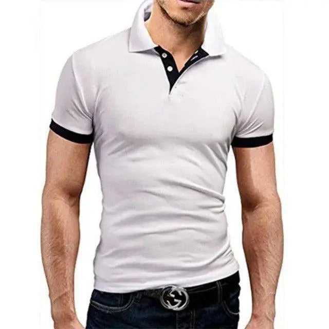 Mens Summer Polo Shirt Casual Business Short Sleeve Luxury Tee